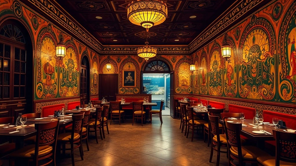 Indisches Restaurant mit typischer Gestaltung