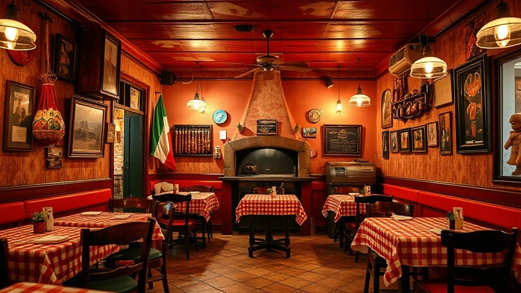 Typische italienische Pizzeria für passende Restaurantmusik